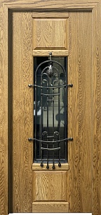 Устойчивые к влаге окрашенные по NCS железная дверь Termo 198936 со стеклопакетом и ковкой в Мытищах