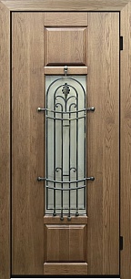 Недорогая одностворчатая железная дверь Termo 199206 со стеклопакетом и ковкой в Мытищах