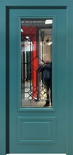 Недорогая одностворчатая железная дверь Termo 199206 со стеклопакетом и ковкой в Мытищах